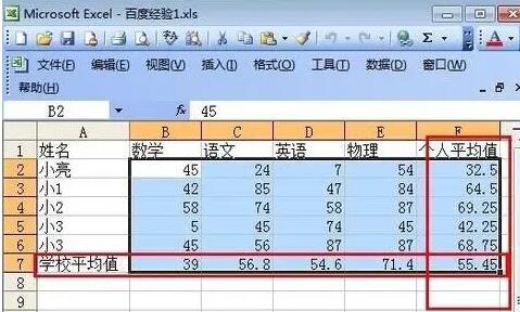 excel跨表格求平均值(excl表格求平均数)